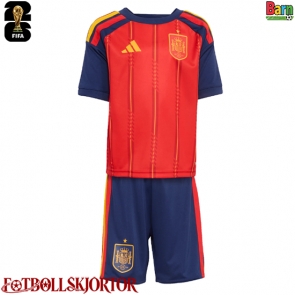 Spanien Hemmakläder Barn VM 2026 Kortärmad (+ Korta byxor)